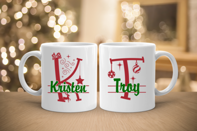 MONOGRAM CHRISTMAS MUG