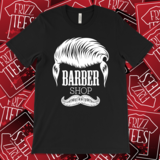 BARBERSHOP MUSTACHE TEE, COLOR: BLACK