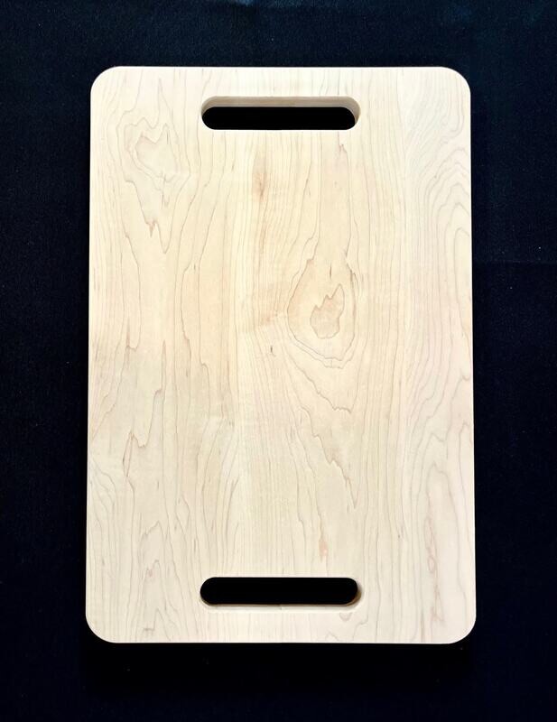 LARGE TWO HANDLE MAPLE CUTTING BOARD (UNTREATED)