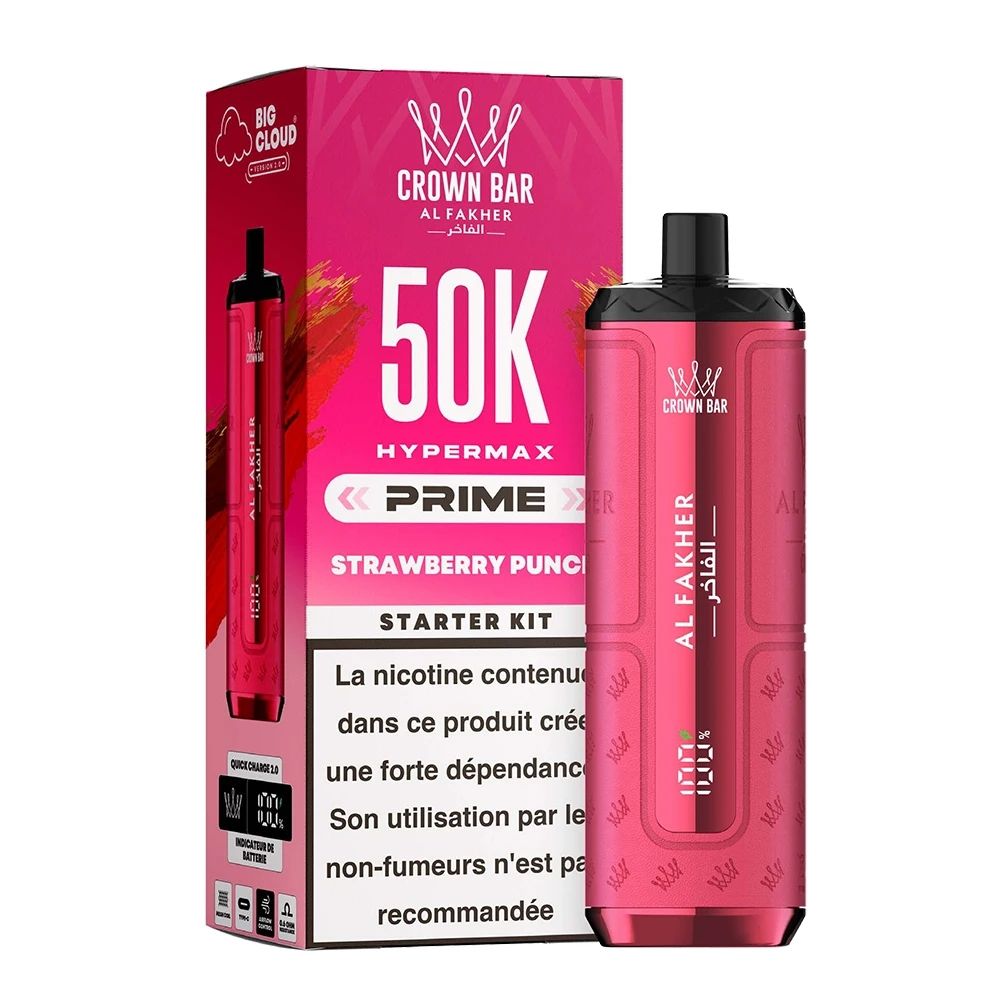 Al Fakher Crown Bar 50K Hypermax Prime –Strawberry Punch