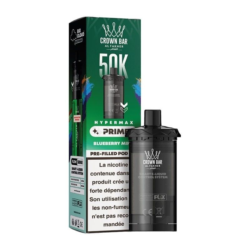 Al Fakher Crown Bar 50K Hypermax Prime Blueberry Mint – Zamjenski Ketridž