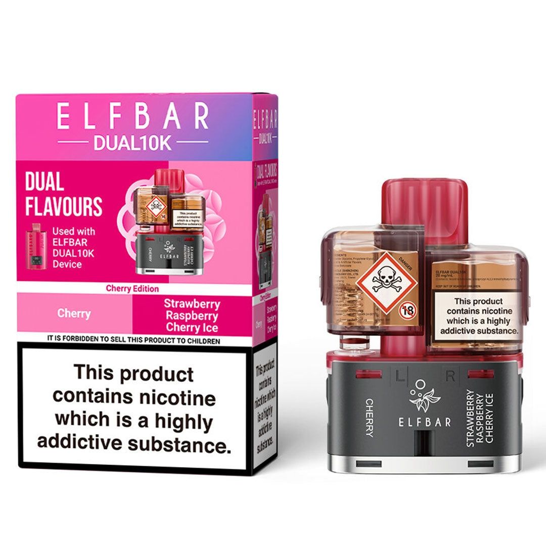 Elf Bar Dual 10K Zamjenski Ketridži – Cherry Edition (Cherry / Strawberry Raspberry Cherry Ice)
