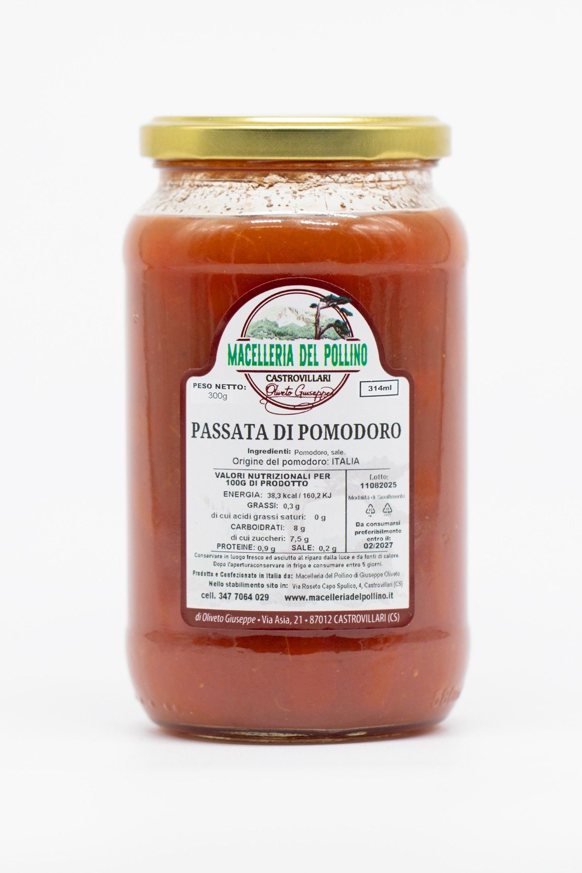 Passata di Pomodoro da 300g - Azienda Familiare Oliveto - Castrovillari Calabria  -  La Tradizione Calabrese a CASA TUA !