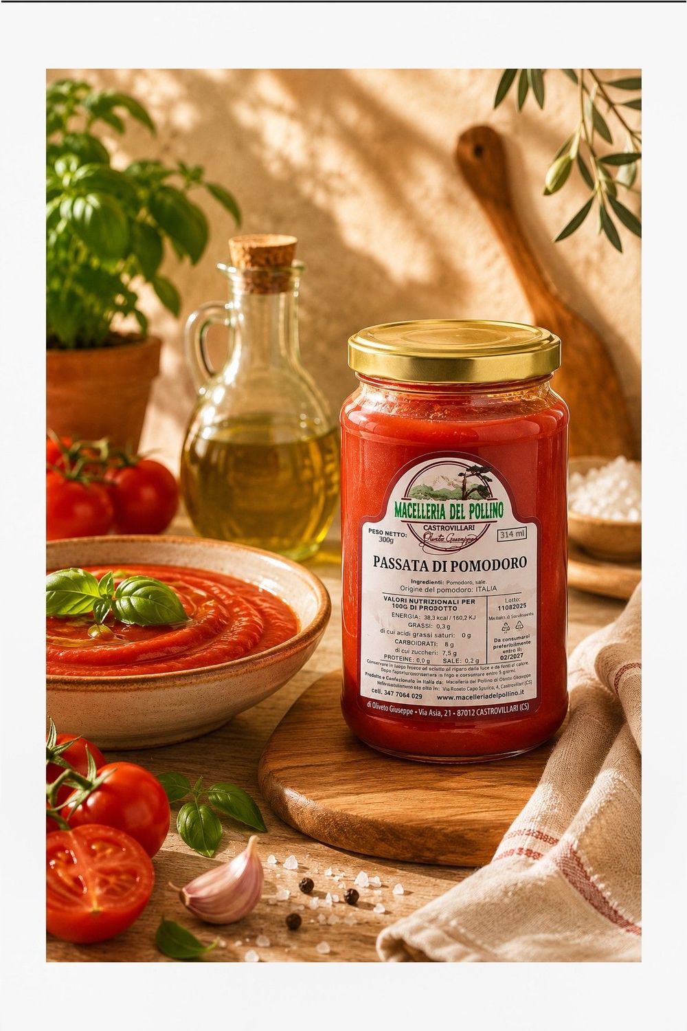 Passata di Pomodoro da 300g - Azienda Familiare Oliveto - Castrovillari Calabria  -  La Tradizione Calabrese a CASA TUA !
