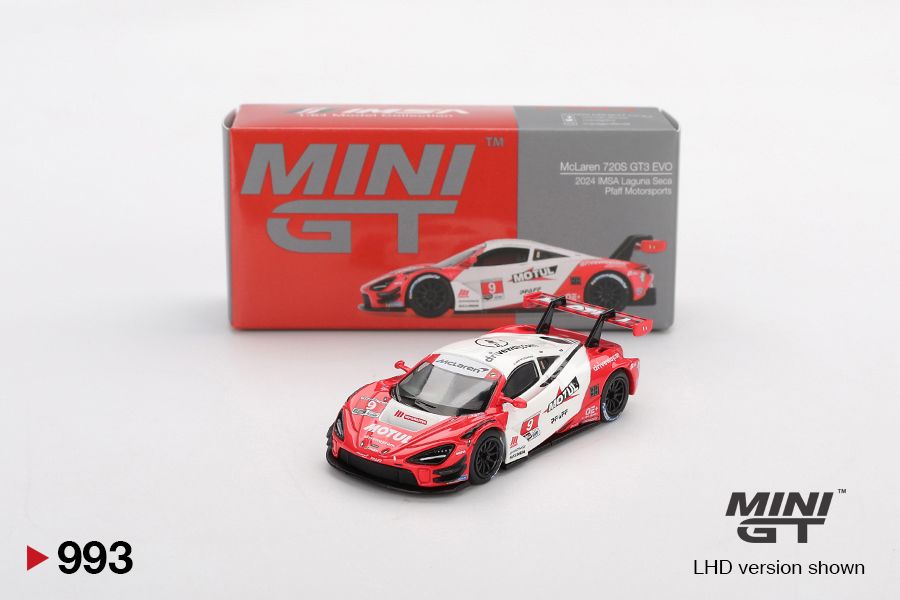 Mini GT McLaren 720S GT3 Evo Pfaff Motorsports 2024 IMSA Laguna Seca