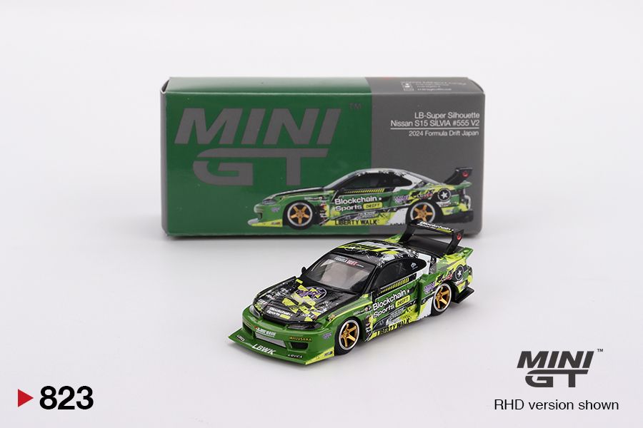 Mini GT Nissan LB-Super Silhouette S15 Silvia #555 V2 2024 Formula Drift Japan