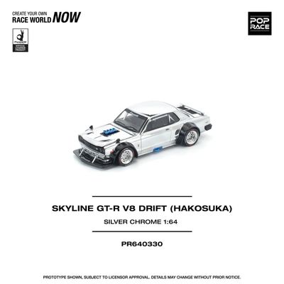 Pop Race Nissan Skyline GT-R V8 Drift (Hakosuka) Silver Chrome