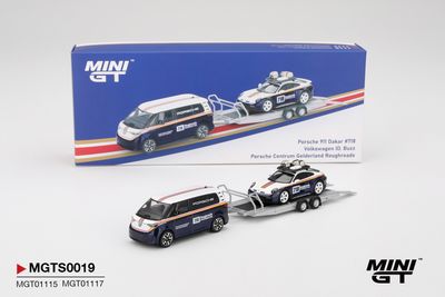 Mini GT Porsche 911 Dakar #718 / Volkswagen ID. Buzz Porsche Centrum Gelderland Roughroads Set