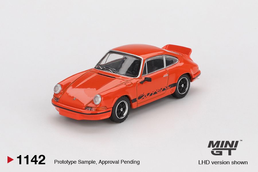 Mini GT Porsche 911 Carrera RS 2.7 Tangerine with Black Livery
