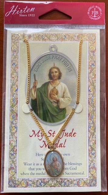 St. Jude Necklace - Gold Trim with prayer card
