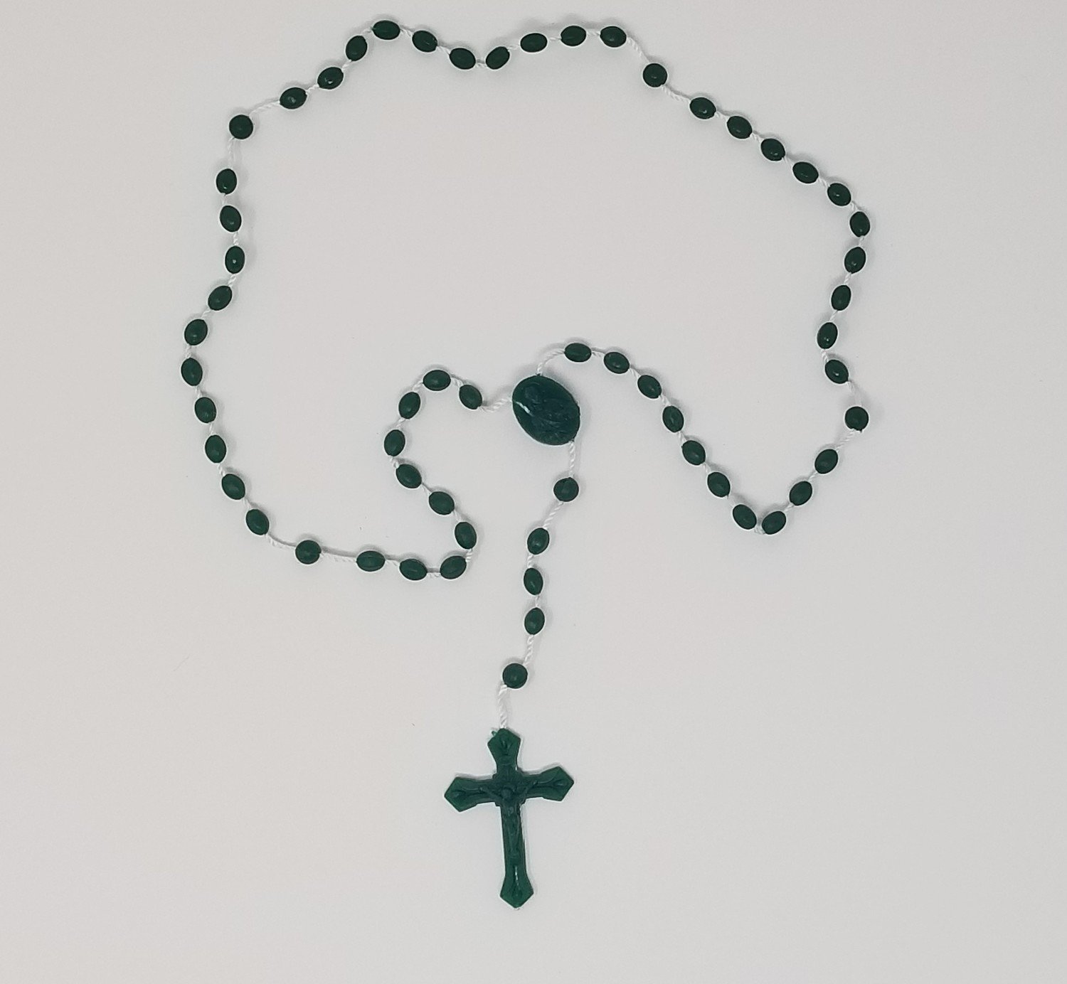 St. Jude Green Plastic Rosary