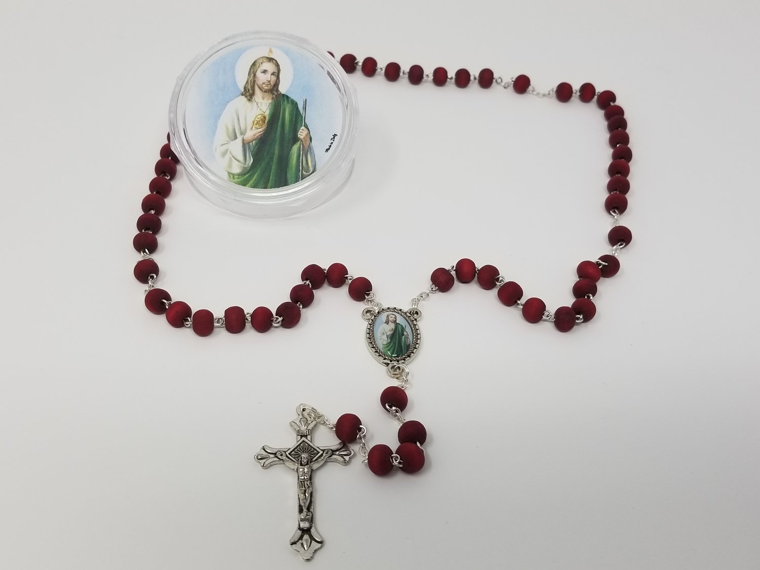 St. Jude Rose-Petal Scented Bead Rosary