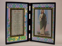 St. Jude Stained Glass Plaque with prayer in English