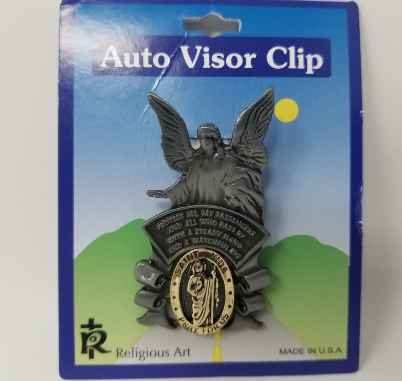 St. Jude with Angel Auto Visor Clip St. Jude with Angel Auto Visor Clip