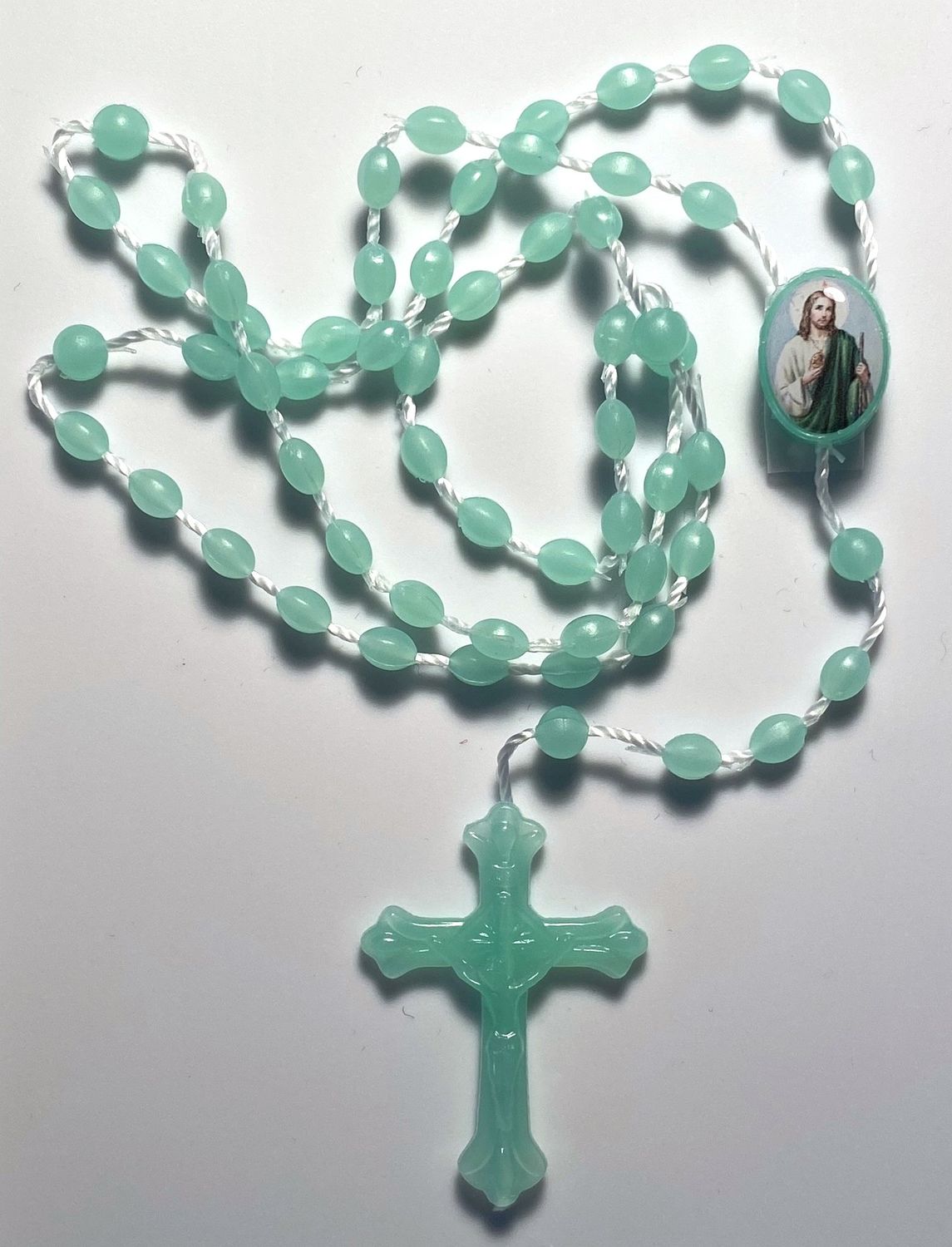 St. Jude Plastic Rosary - Light Green
