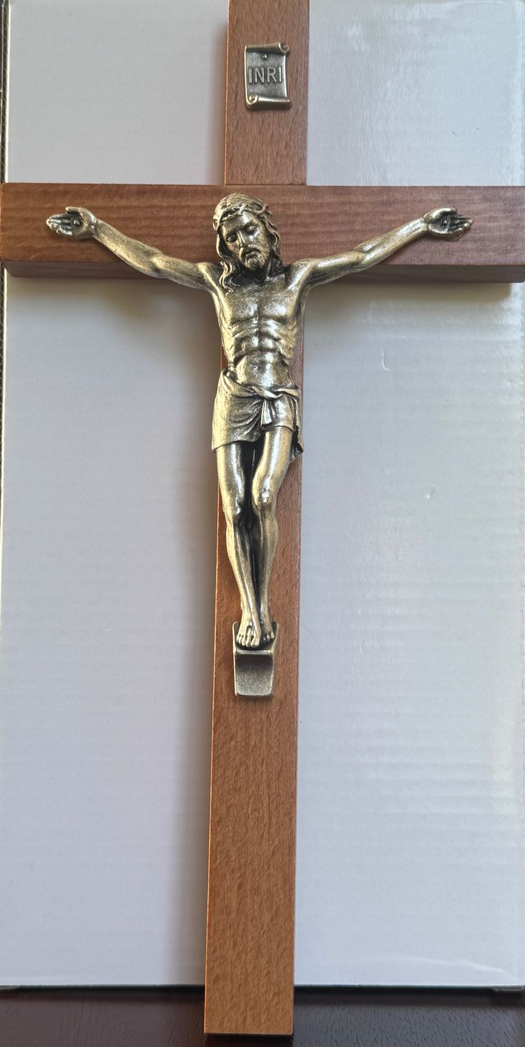 Metal Crucifix with Wood Cross Metal Crucifix with Wood Cross