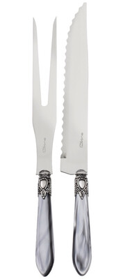 Oxford Antique 2 Piece Carving Set Grey
