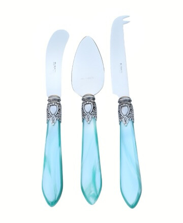 Oxford Antique 3 Piece Cheese Set Turquoise