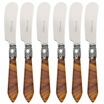 Oxford Antique 6 Spreader Knives Tortoise Shell