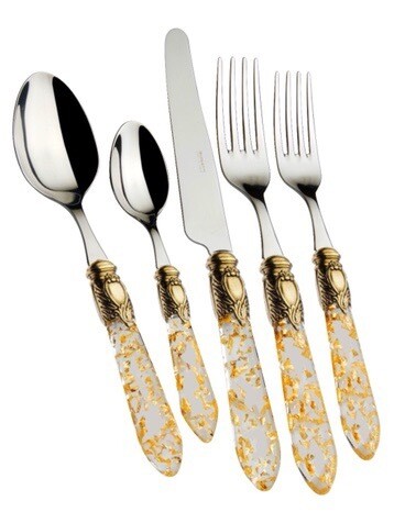 Oxford Gold Fleck 5 Piece Place Setting