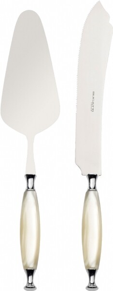Country 2 Piece Cake Serving Set ivory