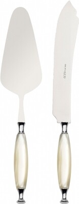 Country 2 Piece Cake Serving Set ivory