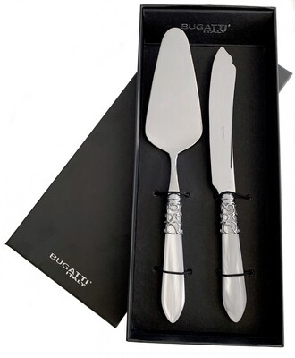 Melodia 2 Piece Cake Serving Set White