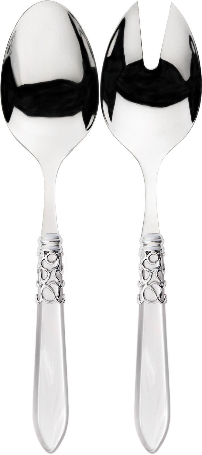 Melodia 2 Piece Salad Serving Set white