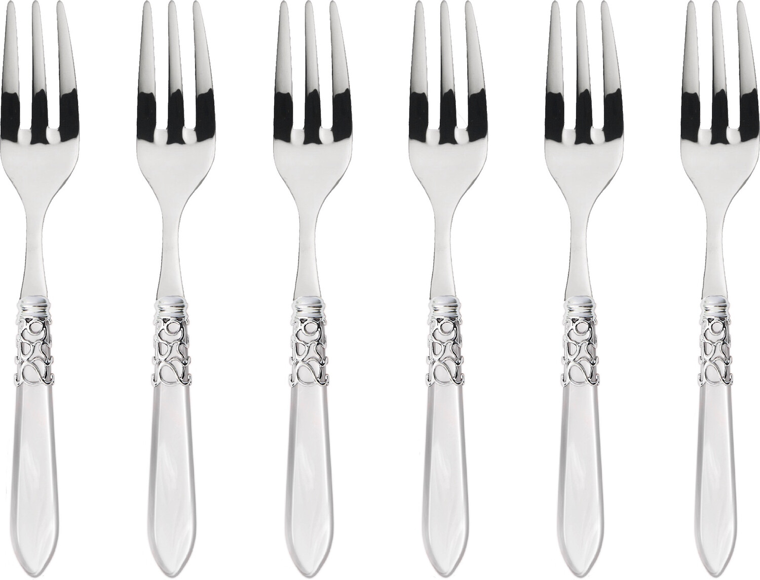 Melodia Cake / Cocktail Forks Set white