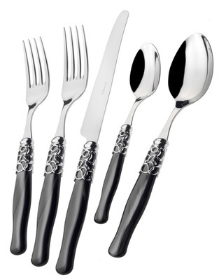 Selene Brilliant 5 Piece Place Setting black Selene Brilliant 5 Piece Place Setting black
