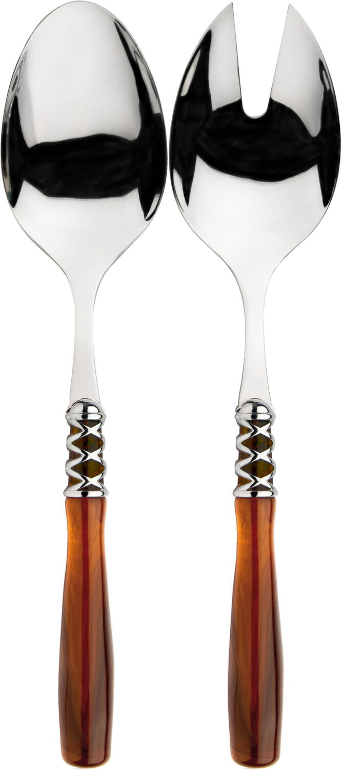 Arianna 2 Piece Salad Serving Set tortoise shell