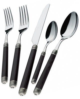 Dorico Antique 5 Piece Place Setting black Dorico Antique 5 Piece Place Setting black