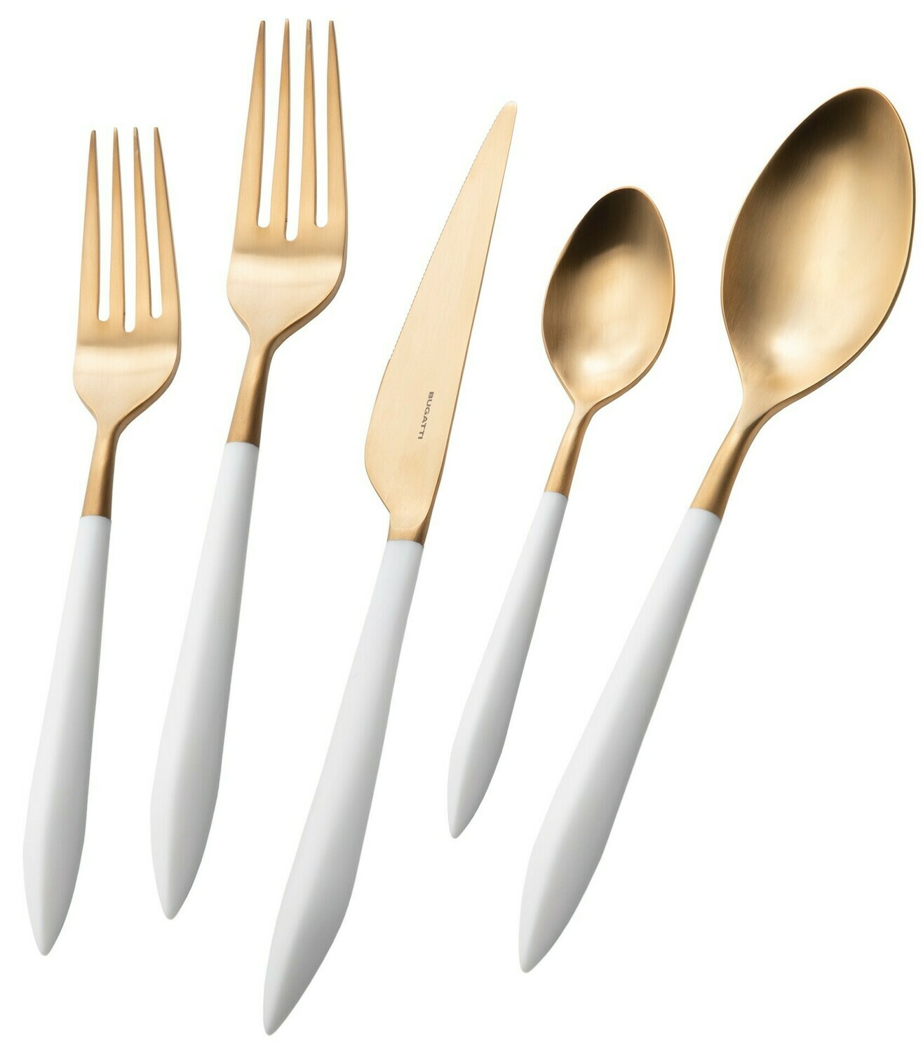 Ares Gold / White 5 Piece Place Setting