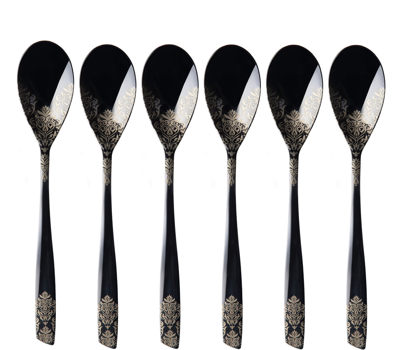 Riviera Black Devorè Dessert Spoons Set