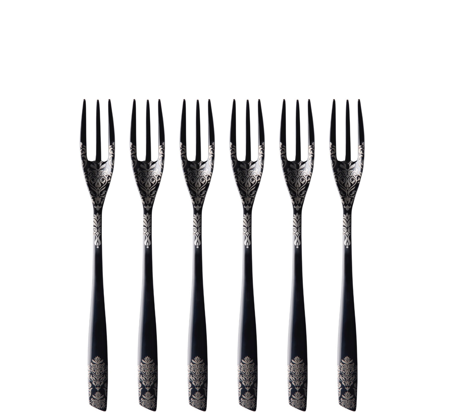 Riviera Black Devorè Cocktail Forks Set