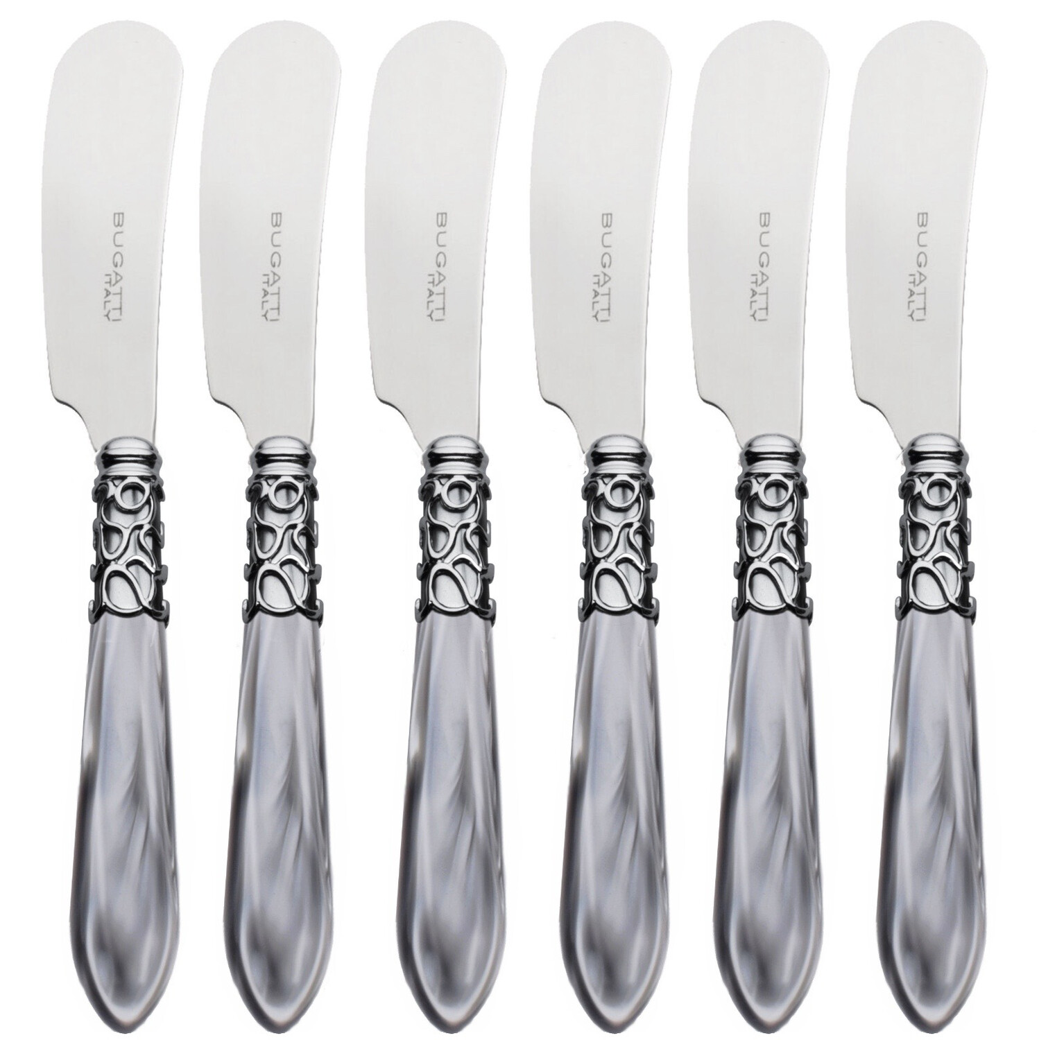 Melodia Spreaders / Butter Knives Set Grey