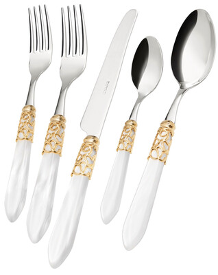 Melodia Gold Ring 5 Piece Place Setting white