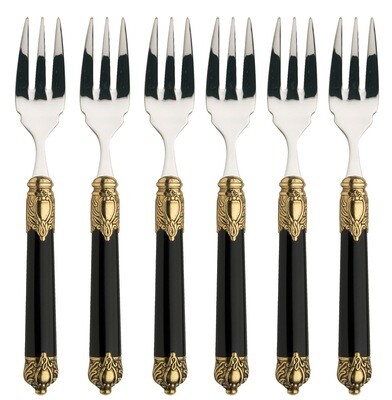 Rinascimento Fish Forks Set gold and black