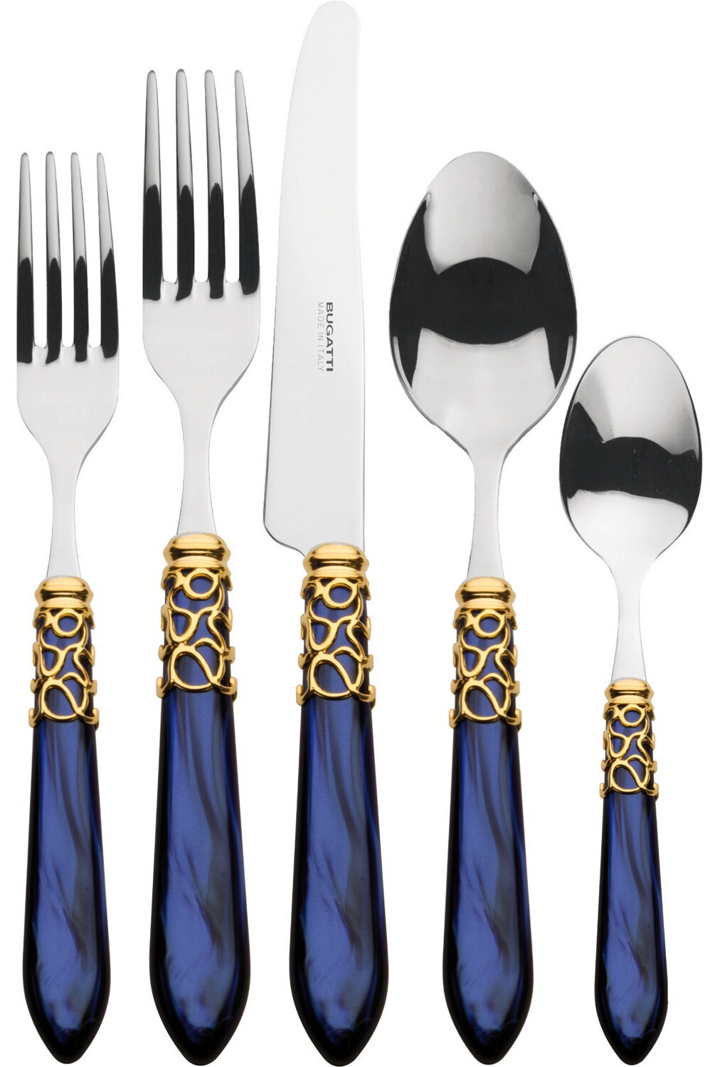 Melodia Gold Ring 5 Piece Place Setting Blue 