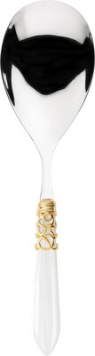 Melodia Gold Rice Serving Spoon White