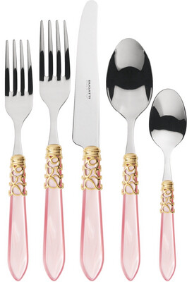 Melodia Gold Ring 5 Piece Place Setting pink