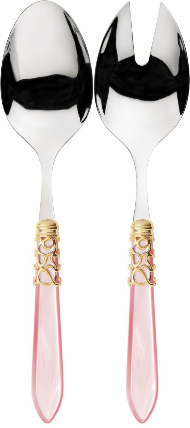 Melodia Gold 2 Piece Salad Serving Set pink