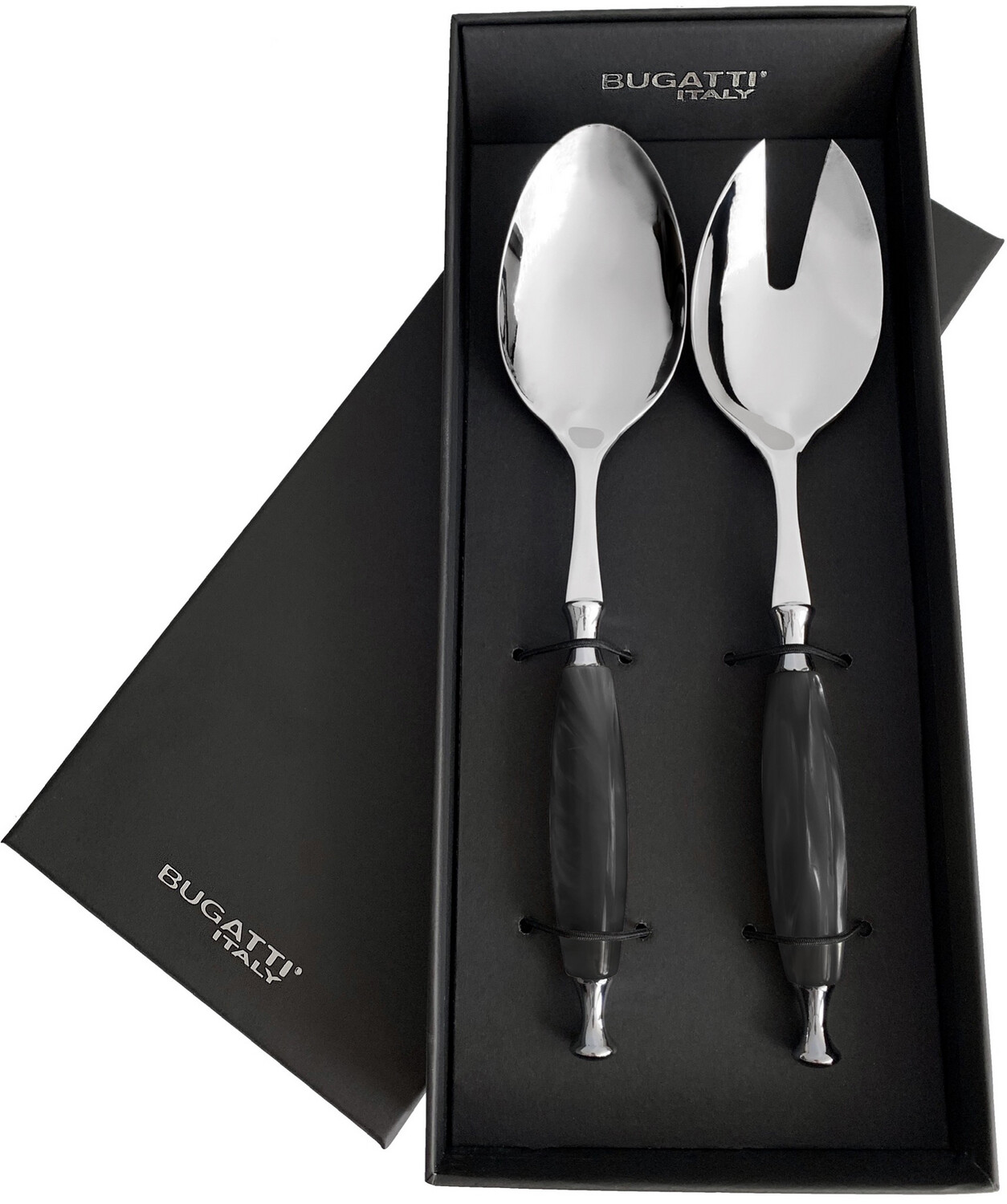 Country 2 Piece Salad Serving Set black