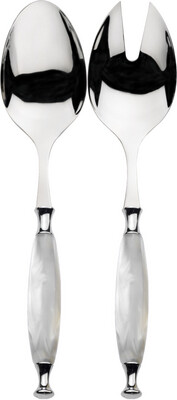 Country 2 Piece Salad Serving Set white