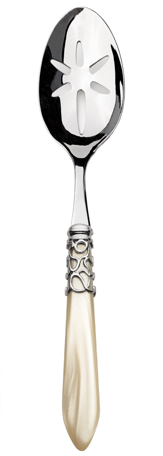 Melodia Slotted Serving Spoon ivory