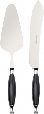 Country 2 Piece Cake Serving Set black