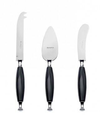 Country 3 Piece Cheese Knives Set black