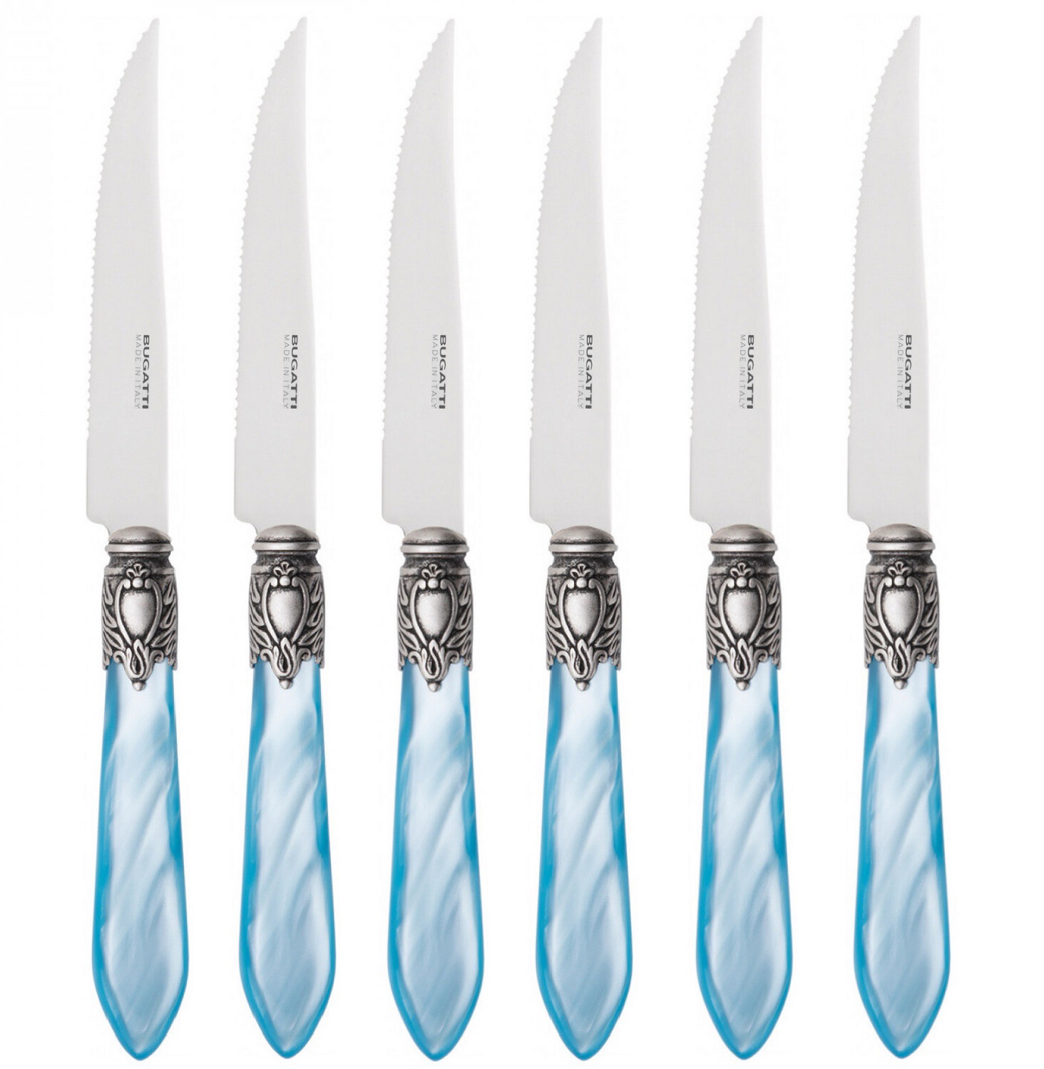 Oxford Antique 6 Piece Steak knife Set blue sky