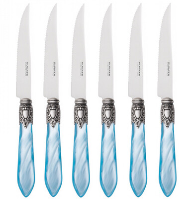 Oxford Antique 6 Piece Steak knife Set blue sky