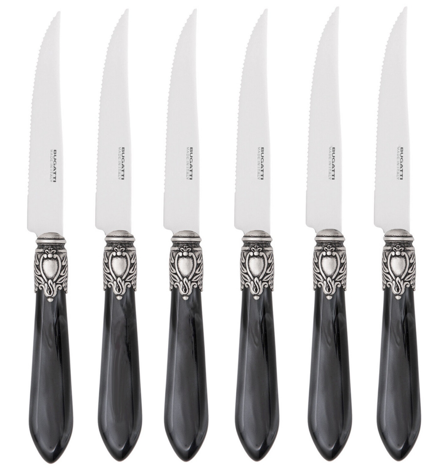 Oxford Antique 6 Piece Steak knife Set charcoal